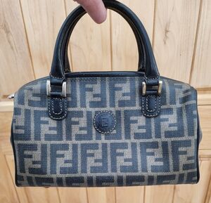 Authentic Fendi Zucca Monogram Coated Canvas Boston Bag
